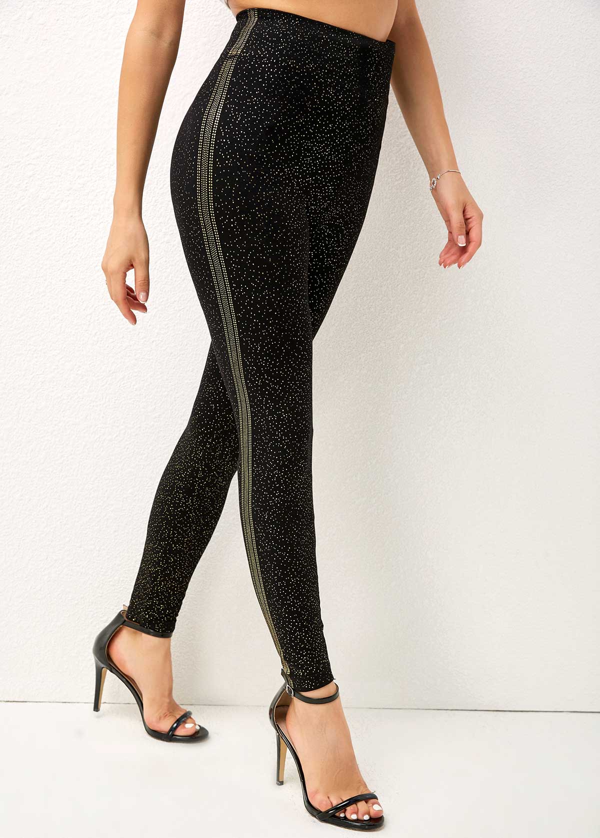 Skinny High Waist Hot Stamping Dot Pants